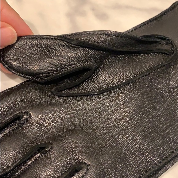 Gucci Monogram Leather & Silk Gloves 6 1/2 - Picture 5 of 10
